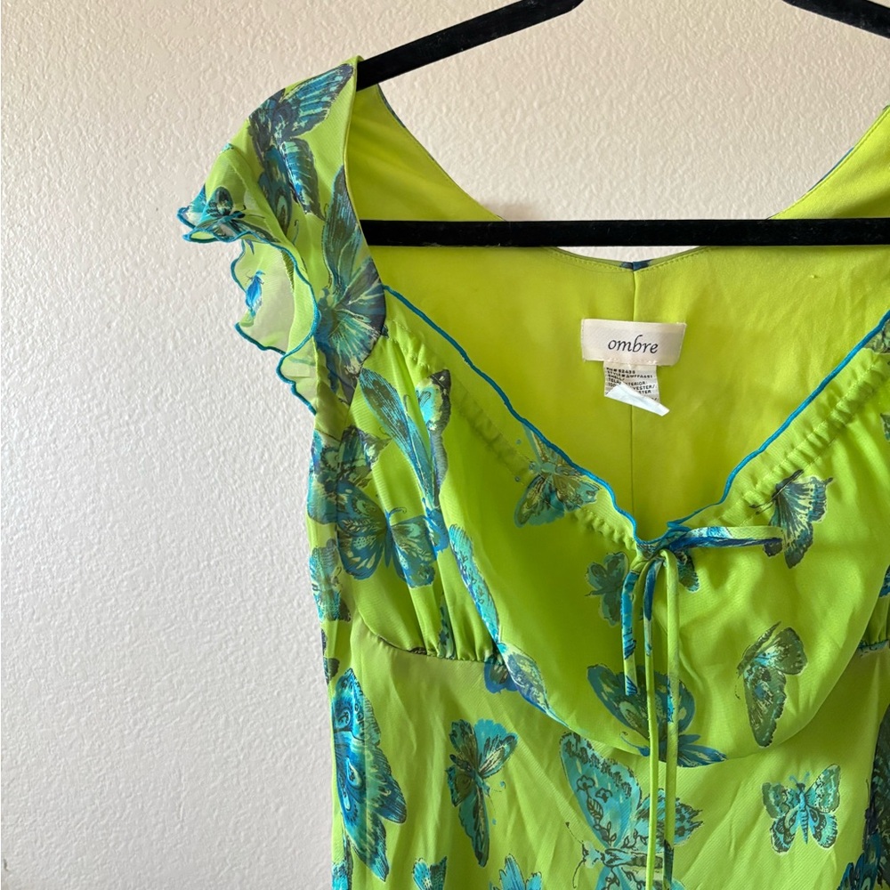 𐙚 Ombre Butterly Print Dress